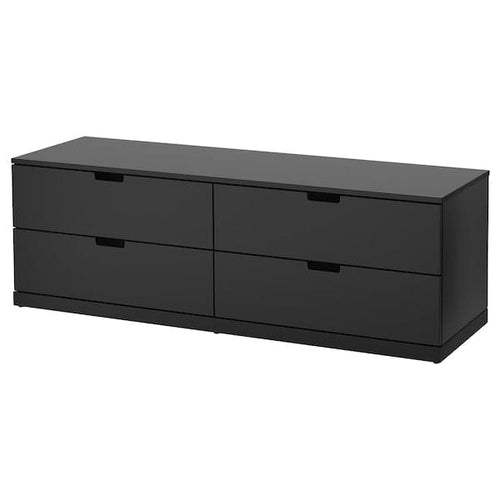 NORDLI - Chest of 4 drawers, anthracite, 160x54 cm