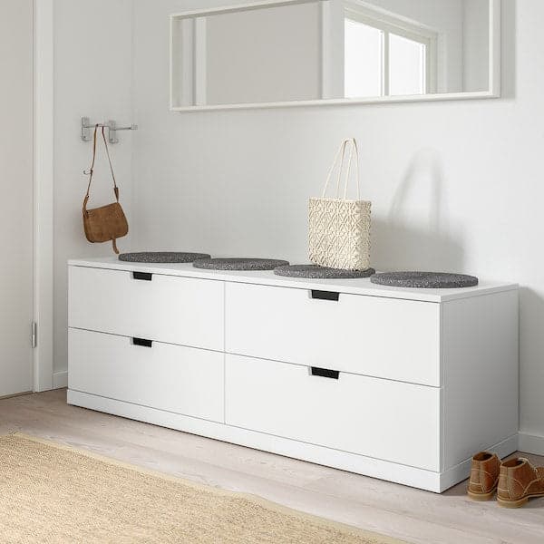 NORDLI - Chest of 4 drawers, white, 160x54 cm - best price from Maltashopper.com 49239496