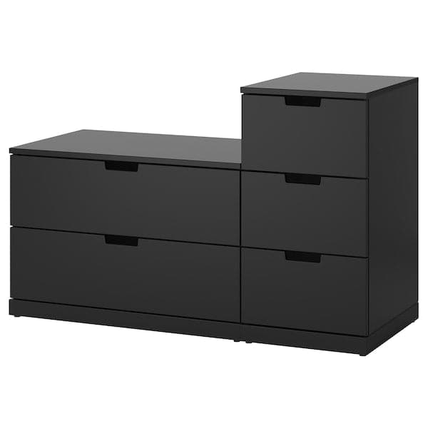 NORDLI - Chest of 5 drawers, anthracite, 120x76 cm