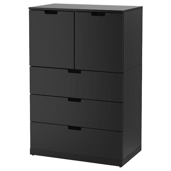 NORDLI - Chest of 5 drawers, anthracite, 80x122 cm