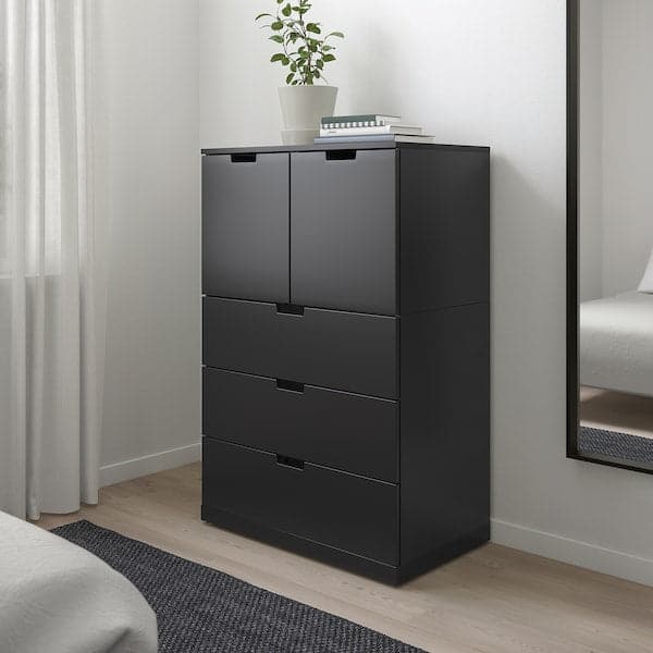 NORDLI - Chest of 5 drawers, anthracite , 80x122 cm - Premium Hardware Accessories from Ikea - Just €402.99! Shop now at Maltashopper.com