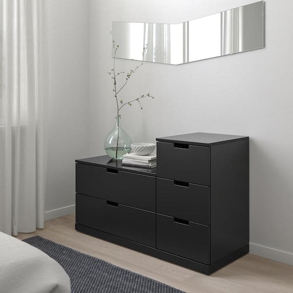 Ikea NORDLI - Chest of 5 drawers, anthracite, 120x76 cm