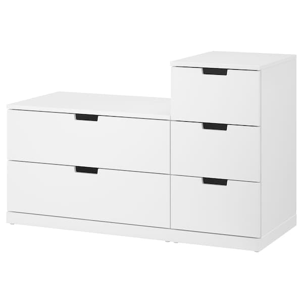 Ikea NORDLI - Chest of 5 drawers, white, 120x76 cm