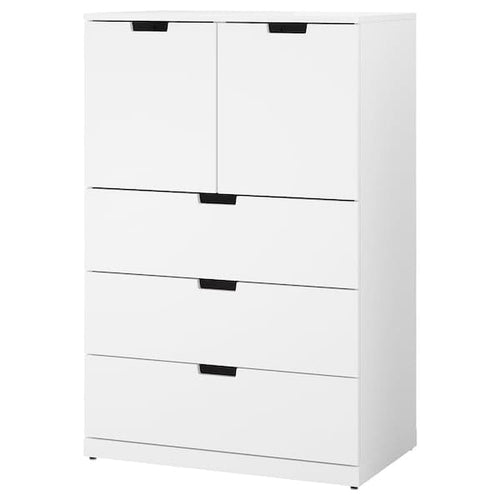 NORDLI - Chest of 5 drawers, white, 80x122 cm