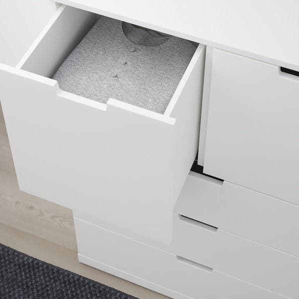NORDLI - Chest of 5 drawers, white, 80x122 cm - best price from Maltashopper.com 29276550