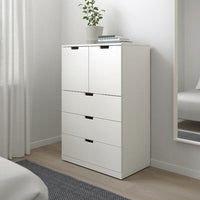 NORDLI - Chest of 5 drawers, white, 80x122 cm - best price from Maltashopper.com 29276550