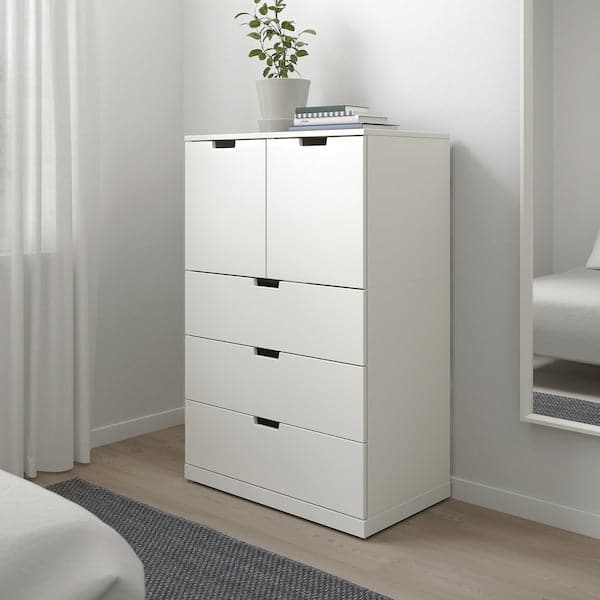 Ikea NORDLI - Chest of 5 drawers, white, 80x122 cm