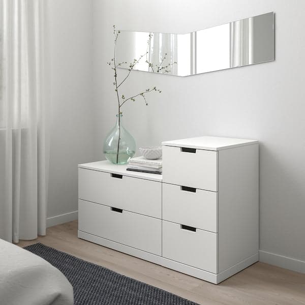 NORDLI - Chest of 5 drawers, white, 120x76 cm - best price from Maltashopper.com 49248033