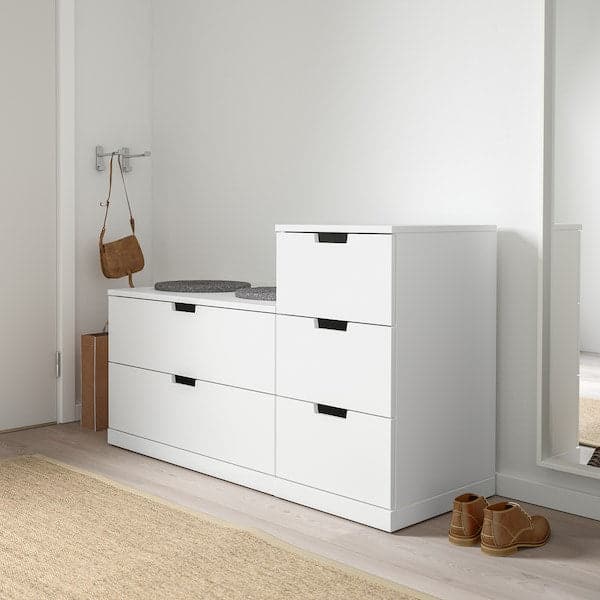 Ikea NORDLI - Chest of 5 drawers, white, 120x76 cm