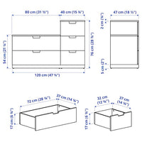 NORDLI - Chest of 5 drawers, white, 120x76 cm - best price from Maltashopper.com 49248033