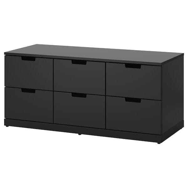 NORDLI - Chest of 6 drawers, anthracite, 120x54 cm