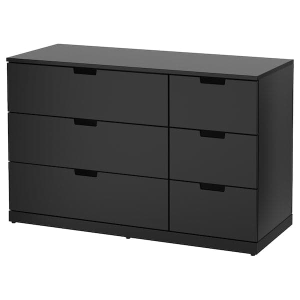 NORDLI - Chest of 6 drawers, anthracite, 120x76 cm