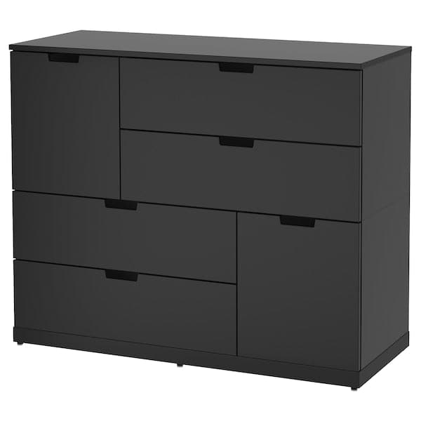 NORDLI - Chest of 6 drawers, anthracite, 120x99 cm