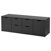 NORDLI - Chest of 6 drawers, anthracite, 160x54 cm - best price from Maltashopper.com 29276625