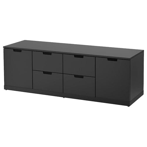 NORDLI - Chest of 6 drawers, anthracite, 160x54 cm