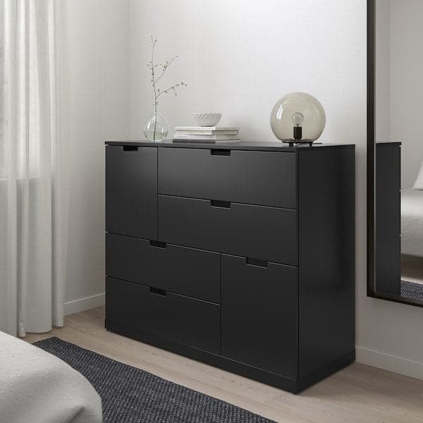 Ikea NORDLI - Chest of 6 drawers, anthracite, 120x99 cm