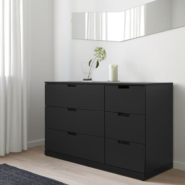 Ikea NORDLI - Chest of 6 drawers, anthracite, 120x76 cm