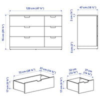 NORDLI - Chest of 6 drawers, anthracite, 120x76 cm - best price from Maltashopper.com 99211697