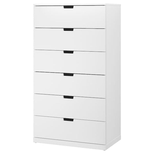 Ikea NORDLI - Chest of 6 drawers, white, 80x145 cm