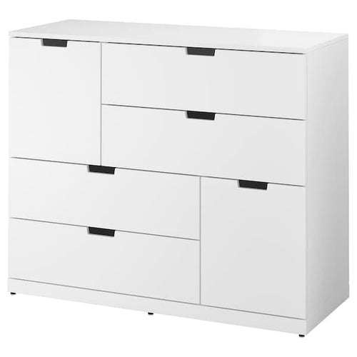 NORDLI - Chest of 6 drawers, white, 120x99 cm