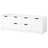 NORDLI chest of 6 drawers, white, 160x54 cm
