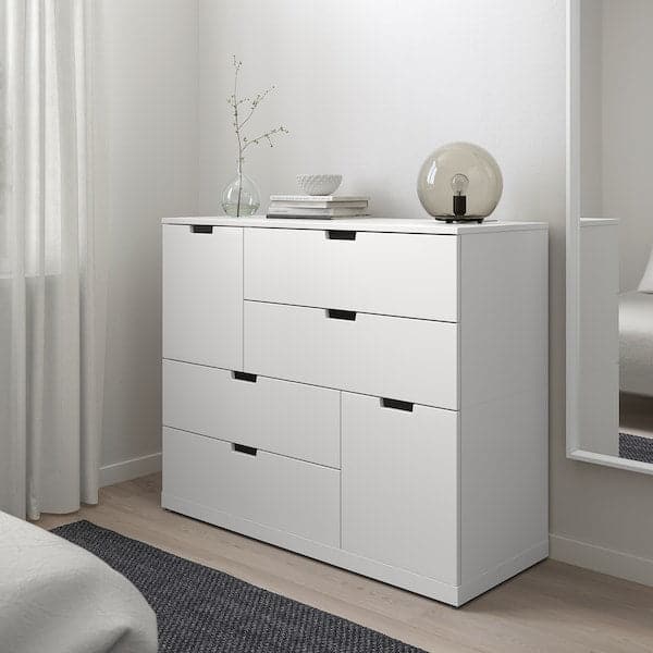 NORDLI - Chest of 6 drawers, white, 120x99 cm - best price from Maltashopper.com 69276633