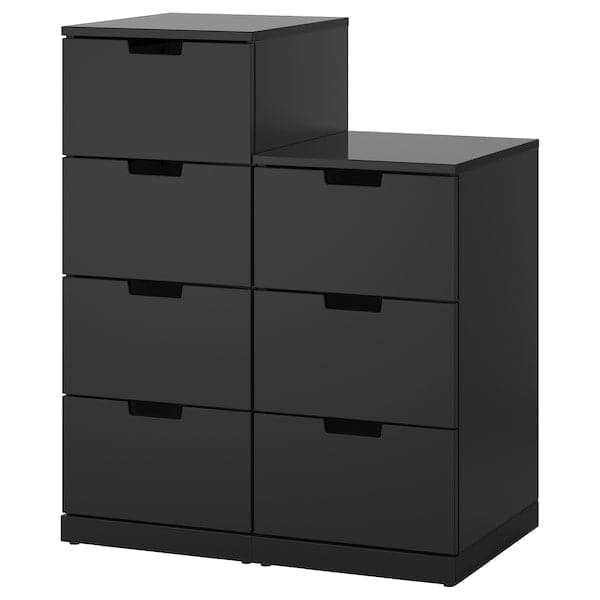 NORDLI - Chest of 7 drawers, anthracite, 80x99 cm