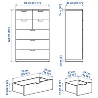 NORDLI - Chest of 7 drawers, anthracite, 80x122 cm - best price from Maltashopper.com 59211699