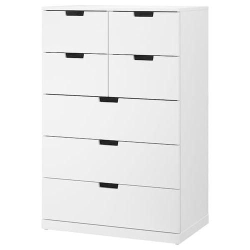 NORDLI - Chest of 7 drawers, white, 80x122 cm