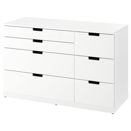 NORDLI - Chest of 7 drawers, white, 120x76 cm