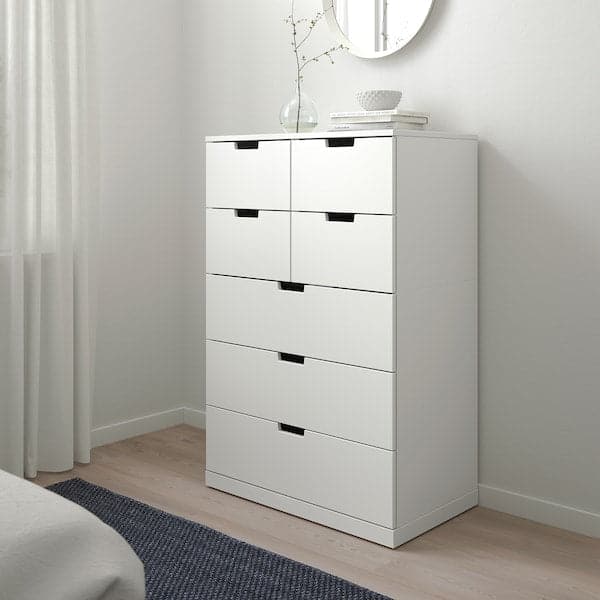 NORDLI - Chest of 7 drawers, white, 80x122 cm - best price from Maltashopper.com 99239502