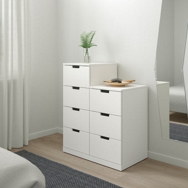 NORDLI - Chest of 7 drawers, white, 80x99 cm