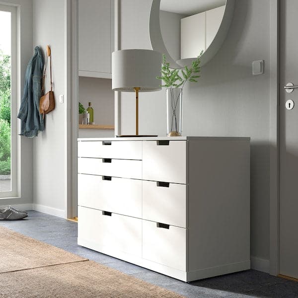 NORDLI - Chest of 7 drawers, white, 120x76 cm - best price from Maltashopper.com 39336884
