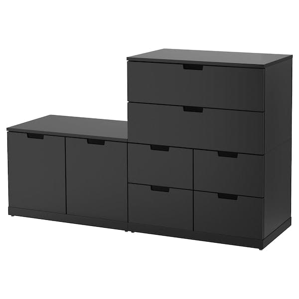 NORDLI - Chest of 8 drawers, anthracite, 160x99 cm - best price from Maltashopper.com 39276583