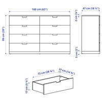 NORDLI - Chest of 8 drawers, anthracite, 160x99 cm - best price from Maltashopper.com 79211702