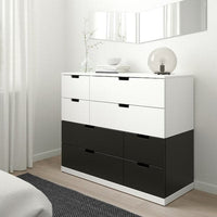 NORDLI - Chest of 8 drawers, white/anthracite, 120x99 cm - best price from Maltashopper.com 79211759