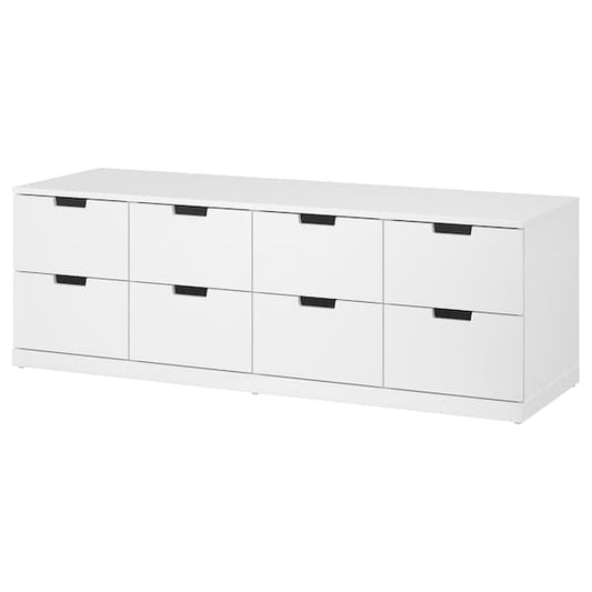 Ikea NORDLI - Chest of 8 drawers, white, 160x54 cm