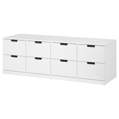 NORDLI - Chest of 8 drawers, white, 160x54 cm