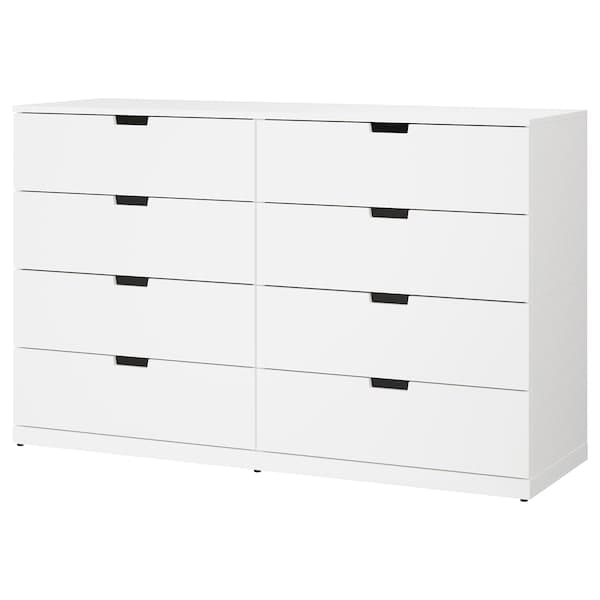 NORDLI - Chest of 8 drawers, white, 160x99 cm