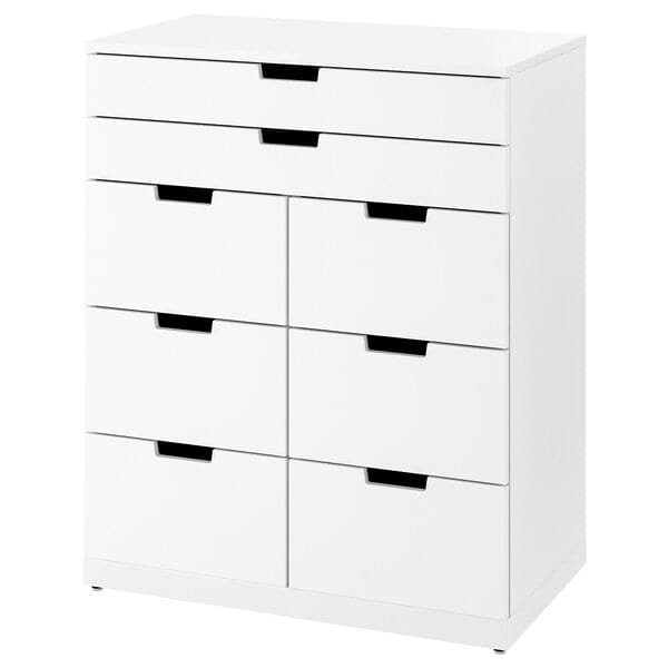 NORDLI - Chest of 8 drawers, white, 80x99 cm - best price from Maltashopper.com 69336887