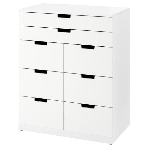 Ikea NORDLI - Chest of 8 drawers, white, 80x99 cm