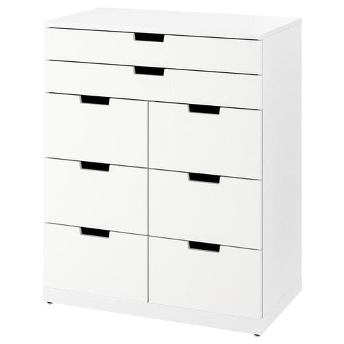 NORDLI - Chest of 8 drawers, white, 80x99 cm