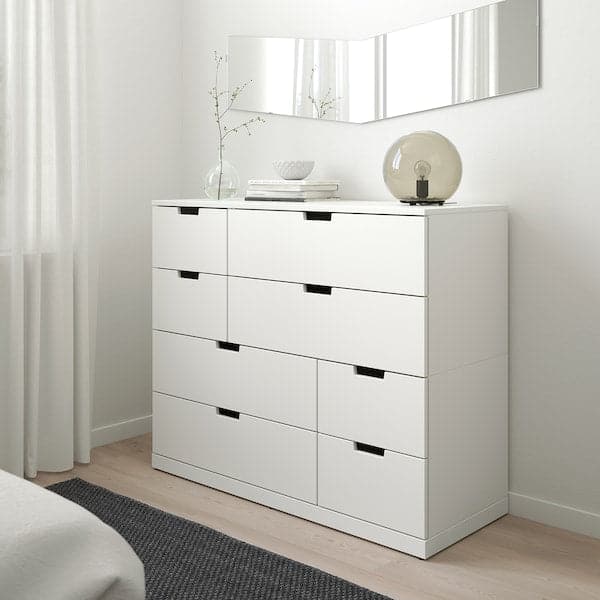 NORDLI - Chest of 8 drawers, white, 120x99 cm - best price from Maltashopper.com 79239503