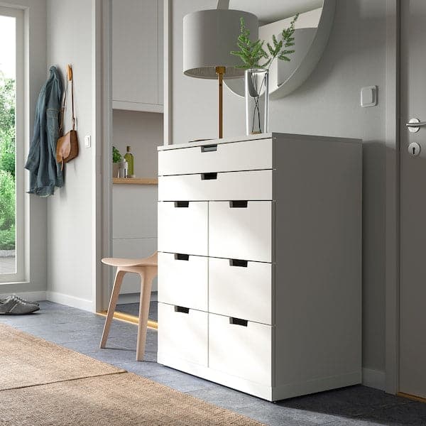 NORDLI - Chest of 8 drawers, white, 80x99 cm - best price from Maltashopper.com 69336887