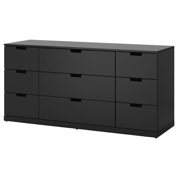 NORDLI - Chest of 9 drawers, anthracite, 160x76 cm