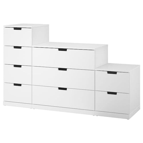 NORDLI - Chest of 9 drawers, white, 160x99 cm