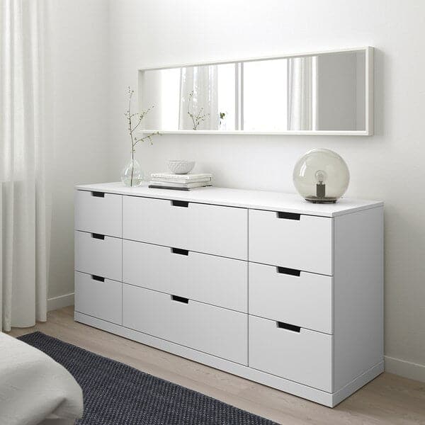 Ikea NORDLI - Chest of 9 drawers, white, 160x76 cm