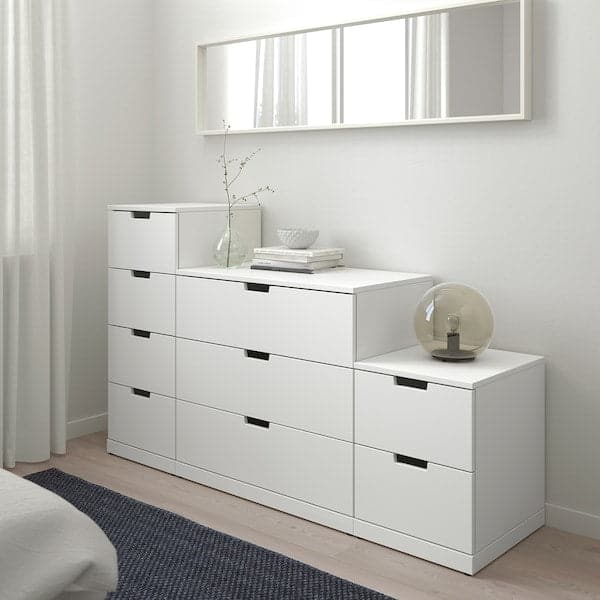 NORDLI - Chest of 9 drawers, white, 160x99 cm - best price from Maltashopper.com 19248015