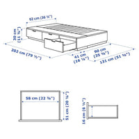 NORDLI Bed structure with drawers - anthracite 90x200 cm , 90x200 cm - best price from Maltashopper.com 80372789