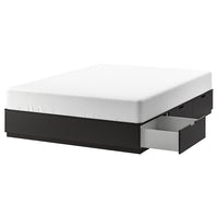 NORDLI - Bed frame with storage, anthracite , 140x200 cm - best price from Maltashopper.com 90372779
